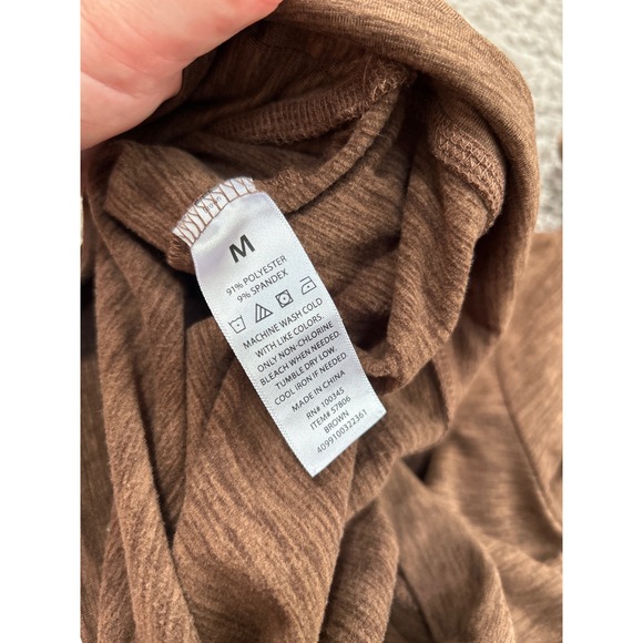 Crane Criss Cross Back Long Sleeve Top Casual Brown Comfy Athleisure M - Picture 5 of 6